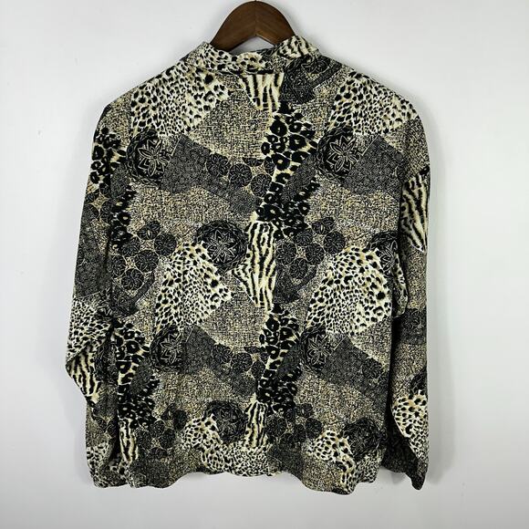 Ern London Jacket M Silk Animal Print Patchwork Boho Luxe Mob Wife Statement - Picture 3 of 6